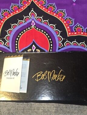 Bob Mackie Wearable Art 100% Silk Purple Scarf 38” Square With Box